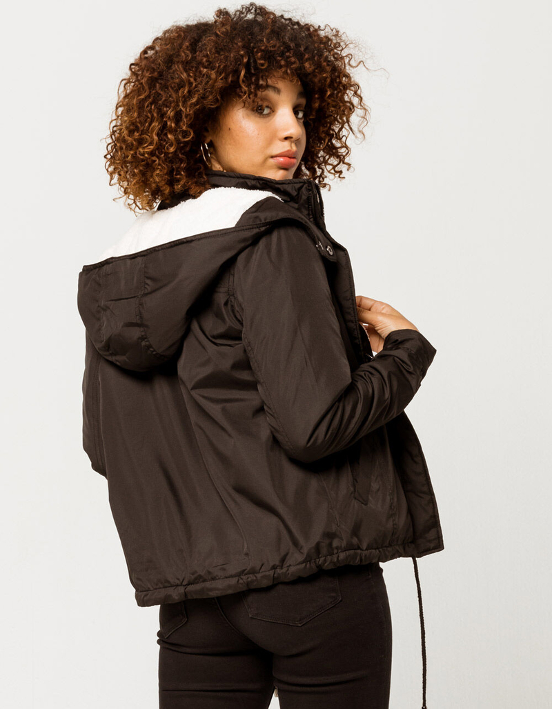 SKY AND SPARROW Fur Lining Womens Anorak Jacket image number 2