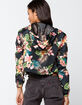 NEW LOOK Hawaiian Print Womens Black Windbreaker Jacket image number 3