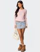EDIKTED Rosemarie Lacey Waffle Top image number 2