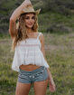 DAMSEL Womens Stripe Micro Cover Up Shorts image number 7
