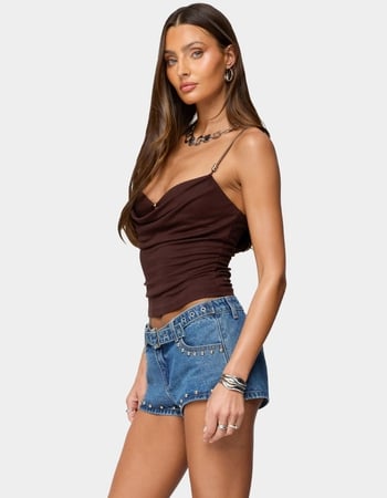 EDIKTED Layered Bra Cowl Neck Top Alternative Image