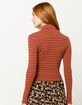 IVY & MAIN Stripe Rust Womens Turtleneck Top image number 4