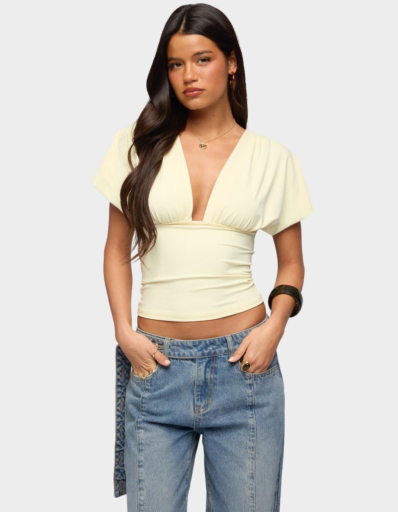 EDIKTED Flutter Plunging V-Neck Top image number 0