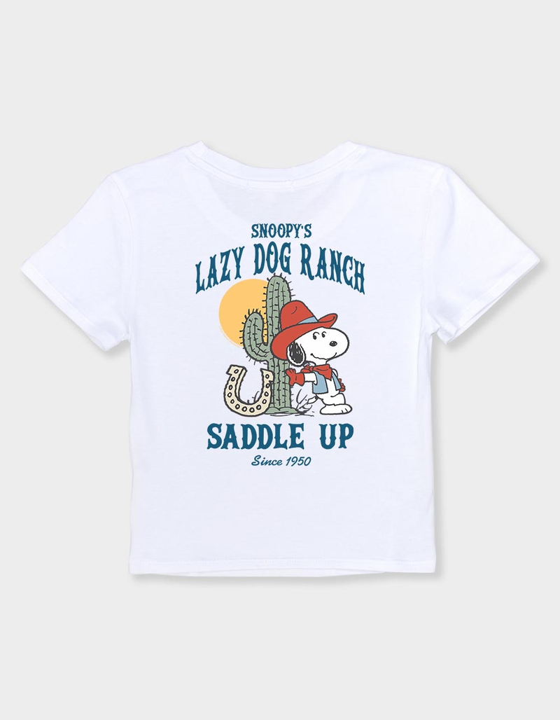 PEANUTS Snoopy's Lazy Dog Ranch Womens Baby Tee image number 2