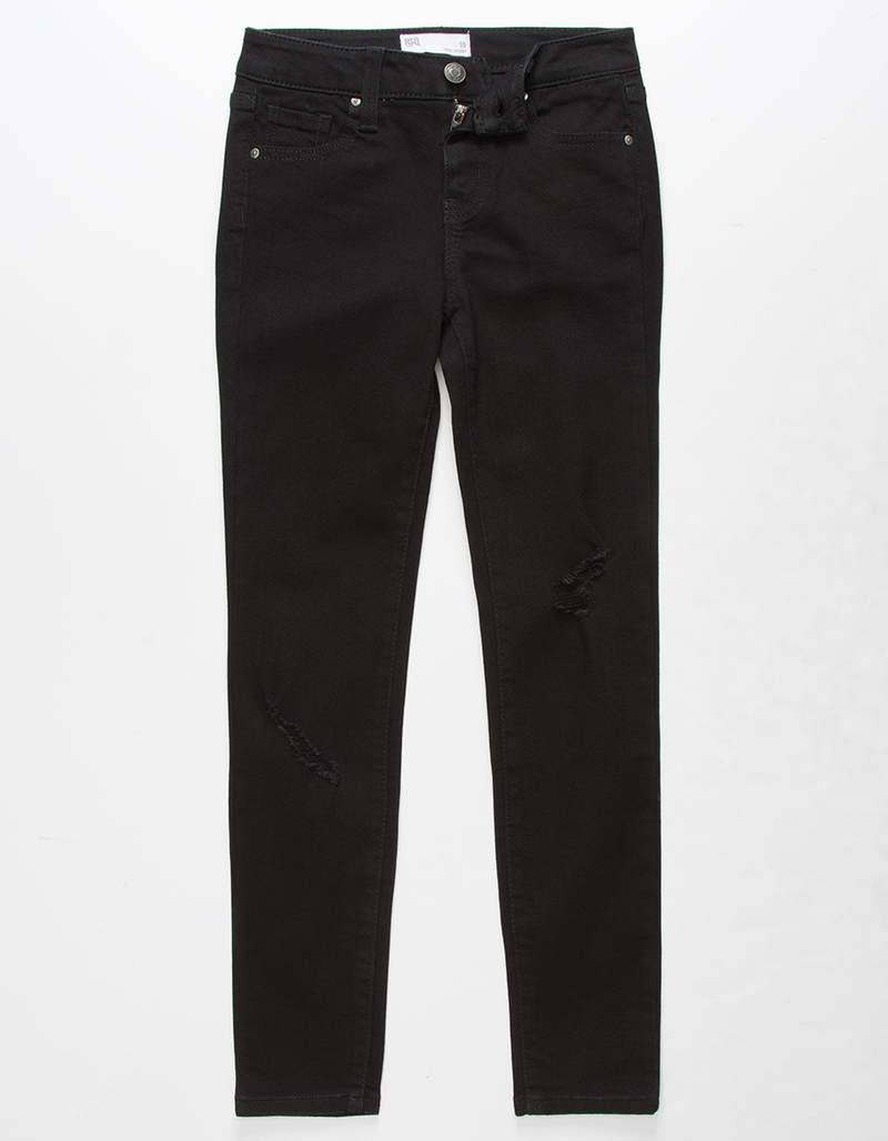 RSQ Ibiza Black Girls Ripped Skinny Jeans image number 0
