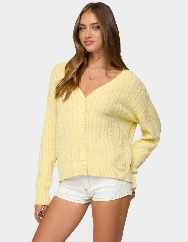 EDIKTED Francine Oversized V-Neck Cardigan image number 1