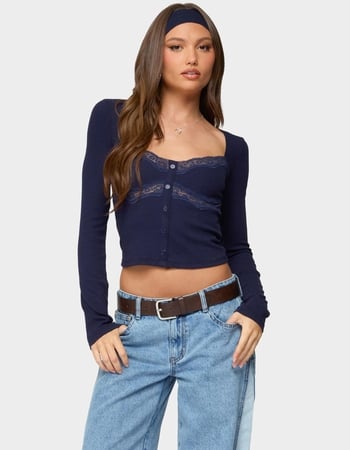 EDIKTED Kathi Lacey Long Sleeve Top Primary Image