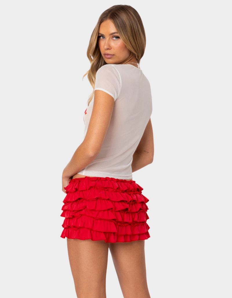 EDIKTED Aloha Sheer Mesh Tee image number 4