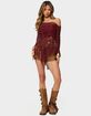 EDIKTED Fringe Sequin Crochet Poncho image number 4
