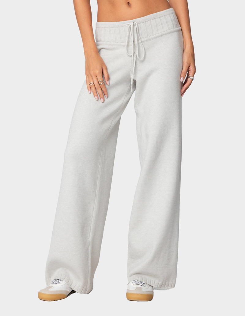 EDIKTED Russell Straight Leg Knit Pants image number 0