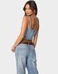 EDIKTED Tennessee Denim Corset image number 5