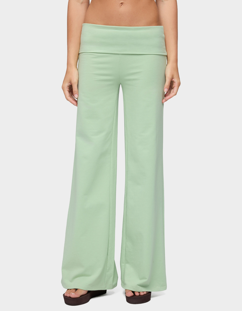 EDIKTED Cammy Wide Leg Foldover Pants image number 0