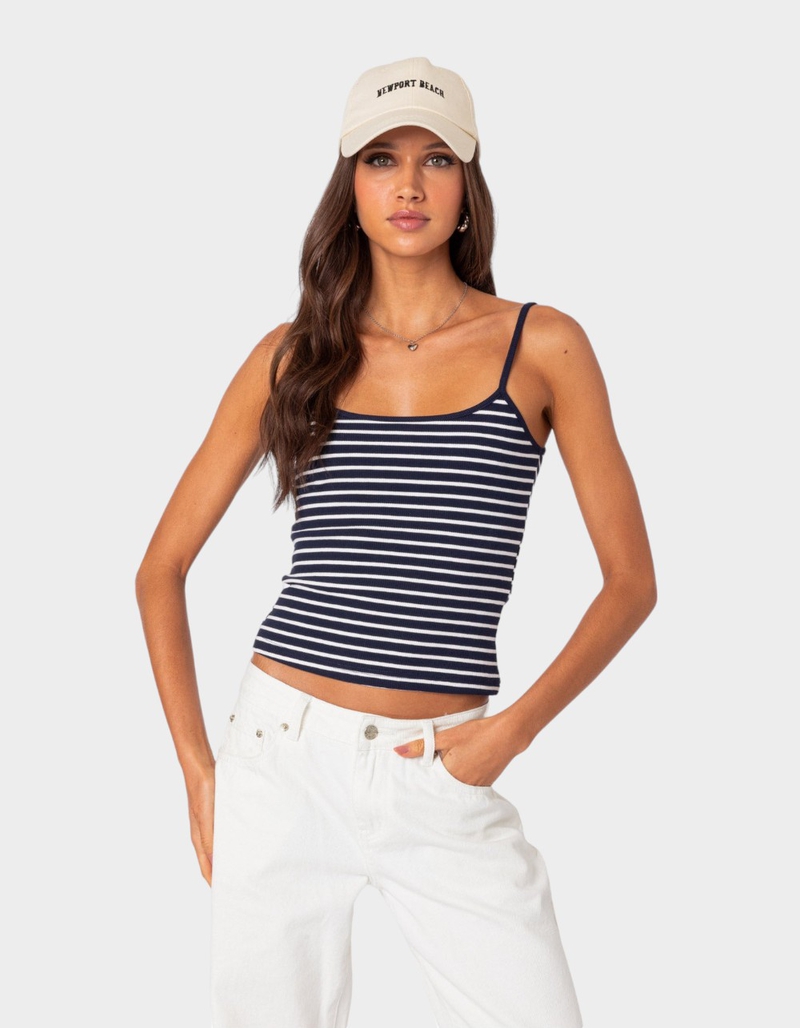 EDIKTED Gretta Striped Ribbed Tank Top image number 0