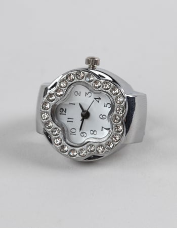 FULL TILT Floral Rhinestone Watch Ring Primary Image