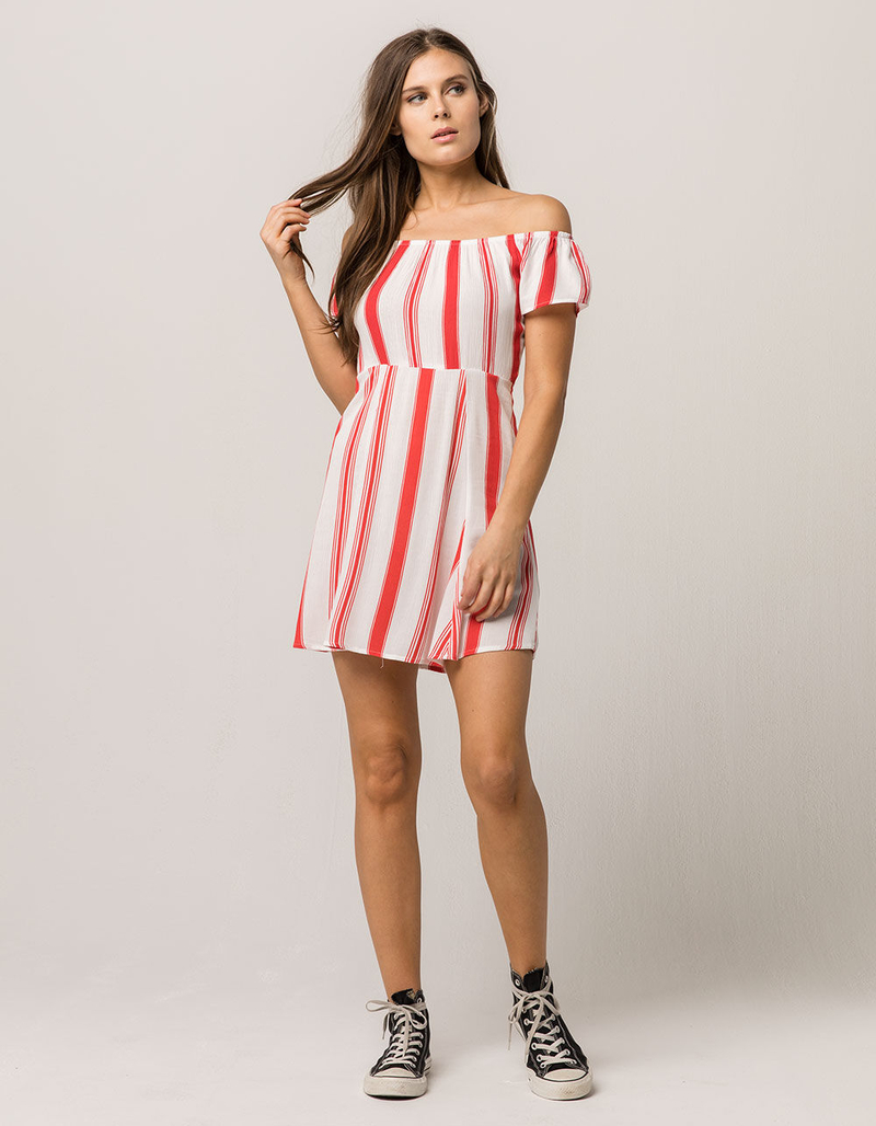 MIMI CHICA Stripe Off The Shoulder Dress image number 3