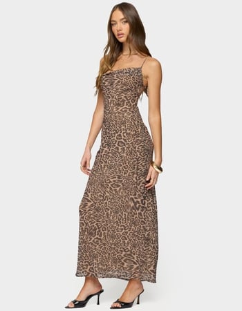 EDIKTED Ayanah Leopard Printed Backless Maxi Dress Alternative Image