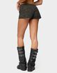 EDIKTED Taia Distressed Faux Leather Micro Shorts image number 3