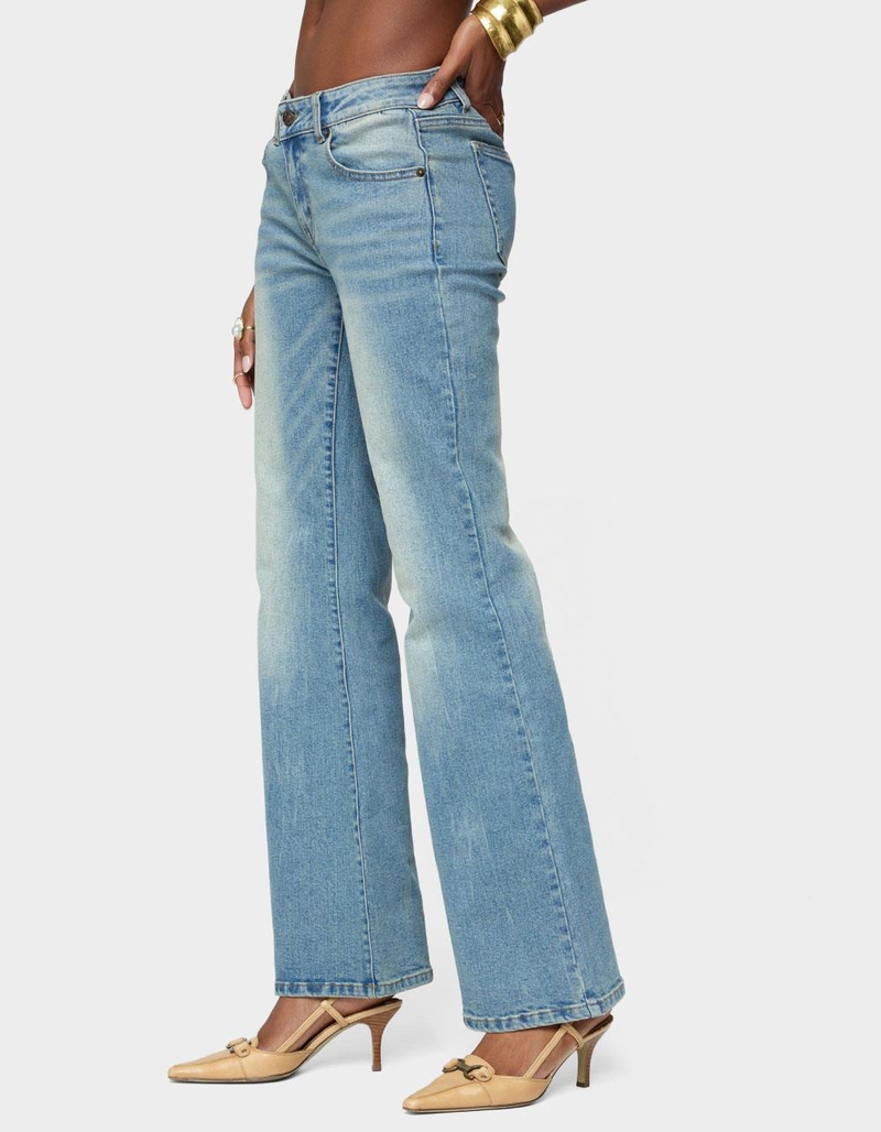 EDIKTED Jenni Washed Low Rise Flared Jeans image number 1