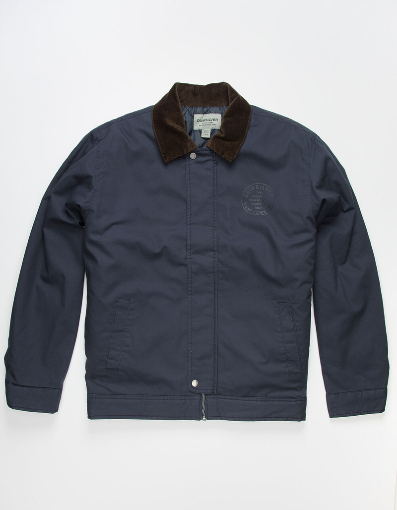 QUIKSILVER Canvas Cord Collar Mens Workwear Jacket image number 0