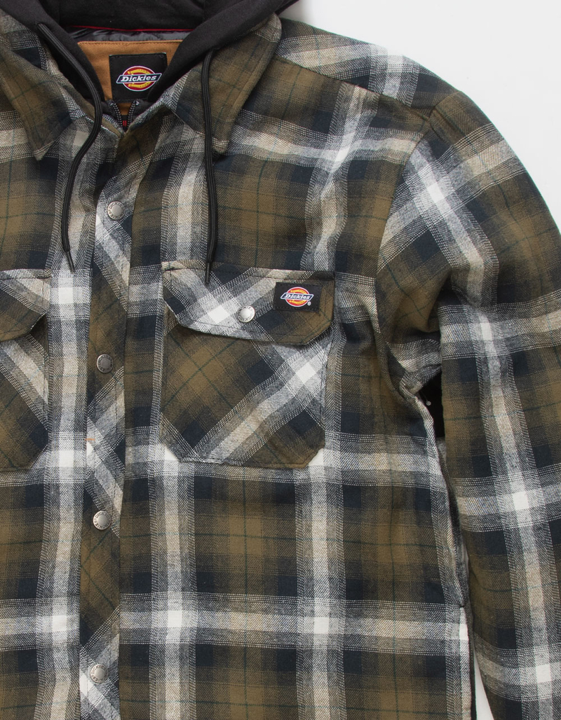 DICKIES Hydroshield Mens Hooded Flannel Shirt Jacket image number 1
