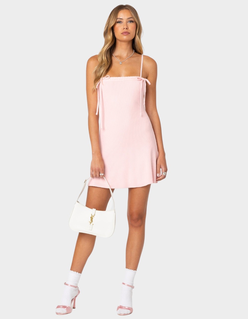 EDIKTED Fridah Ribbed Knit Mini Dress image number 4