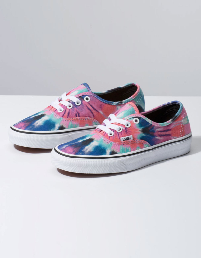 VANS Tie Dye Authentic Multi & True White Womens Shoes image number 1