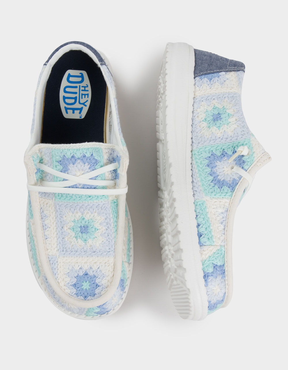 ❀ひろっぺ❀ HEY DUDE Wendy Cottage Crochet Womens Shoes - BLUE | Tillys
