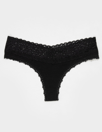 FULL TILT Stretch Cotton Lace Trim Thong Primary Image