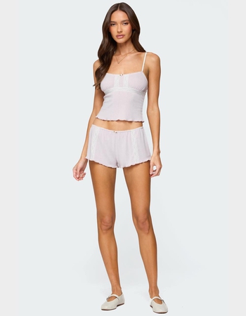 EDIKTED Sephi Lacey Pointelle Shorts Alternative Image