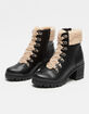 SODA Shearling Womens Hiker Boots image number 1