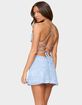 EDIKTED Velvet Embroidered Backless Mini Dress image number 3