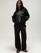FULL TILT Rhinestone Heart Womens Wide Leg Sweatpants image number 1