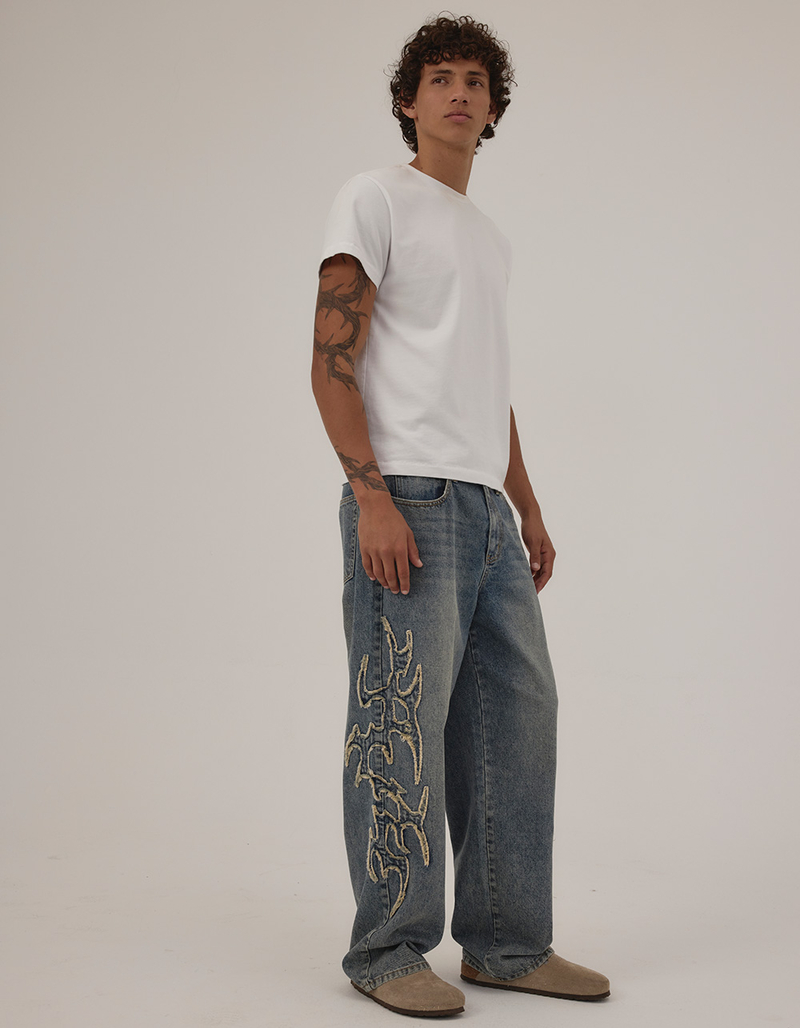 RSQ Applique Mens Baggy Jeans image number 8