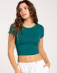 HEART & HIPS Ribbed Womens Crop Tee image number 1
