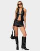 EDIKTED Reese Split Front Faux Leather Top image number 5