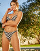 FULL TILT Gingham Textured Fixed Triangle Bikini Top image number 6