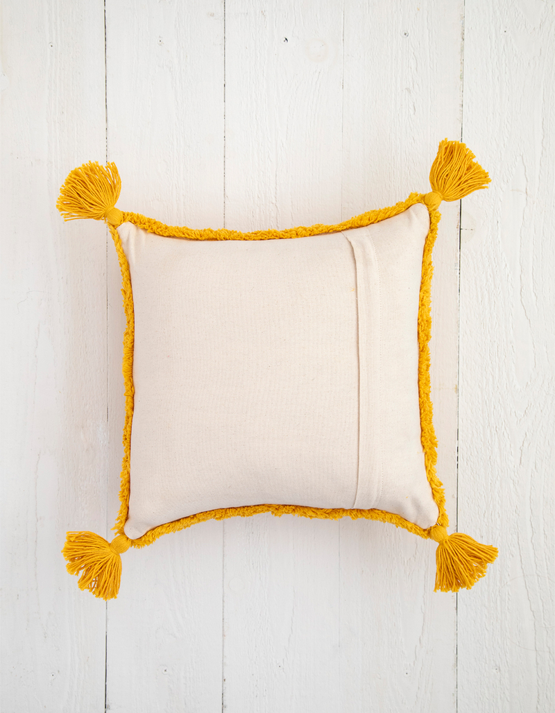 NATURAL LIFE Tufted Smiley Throw Pillow image number 2