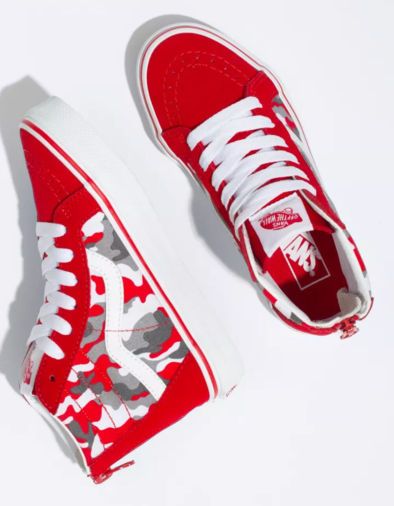 VANS Primary Camo Juniors Sk8-Hi Zip Shoes image number 2