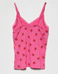 FULL TILT Strawberry Lace Trim Girls Tank Top image number 3