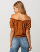 MIMI CHICA Ditsy Floral Womens Off The Shoulder Top image number 3