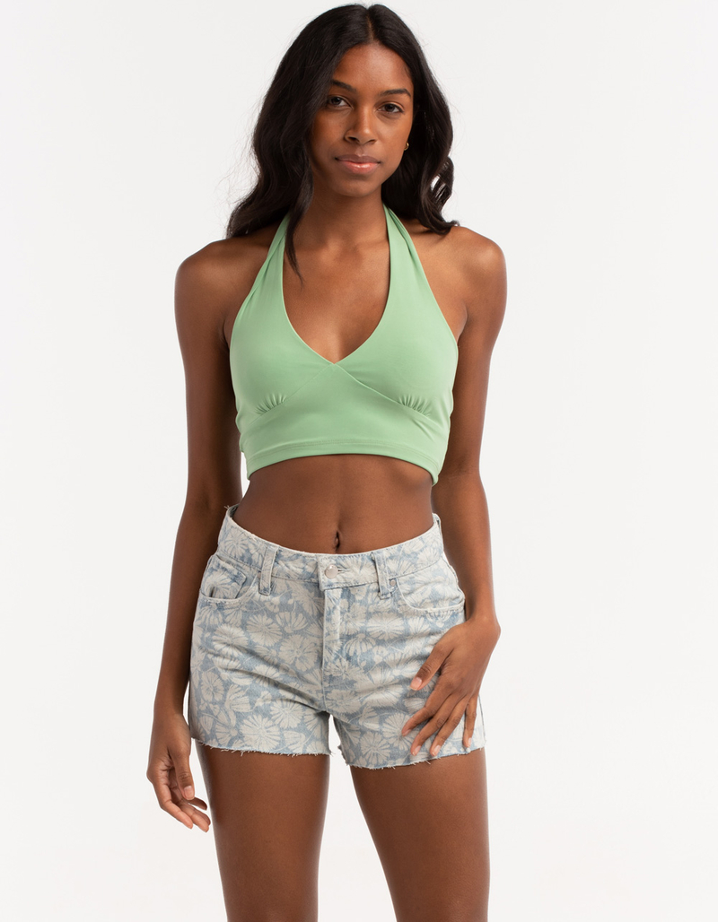 RSQ Womens Floral Print Denim Shorts image number 0