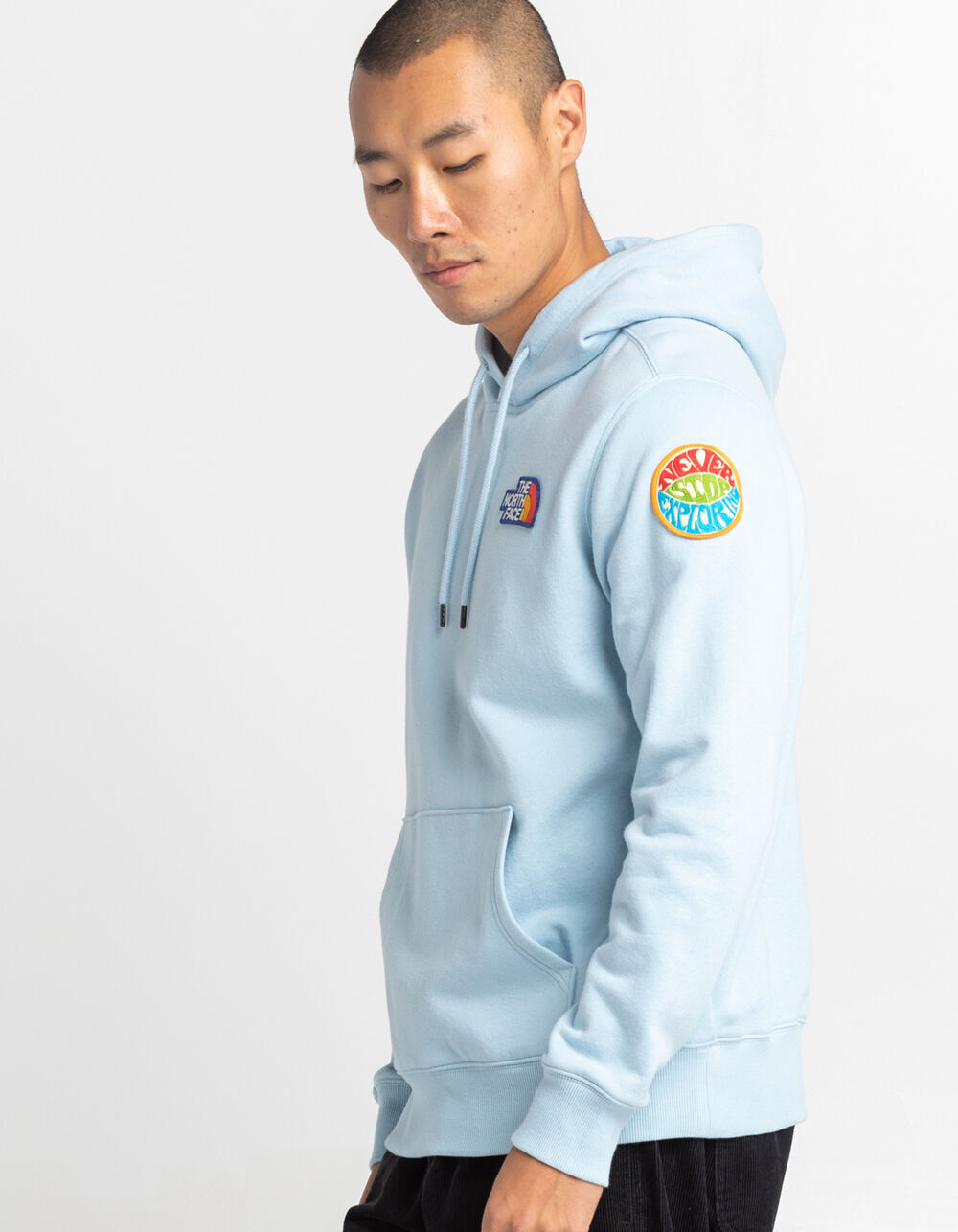 THE NORTH FACE Novelty Patch Mens Hoodie - LIGHT BLUE - M | Tillys
