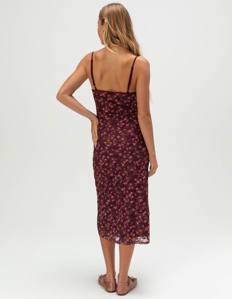 FULL TILT Printed Lace Womens Midi Dress image number 2