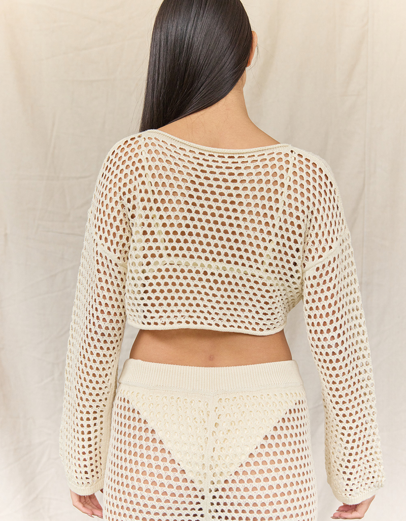 WEST OF MELROSE Open Knit Womens Sweater image number 3