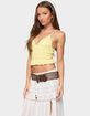 EDIKTED Evy Embroidered Peplum Scrunch Top image number 1