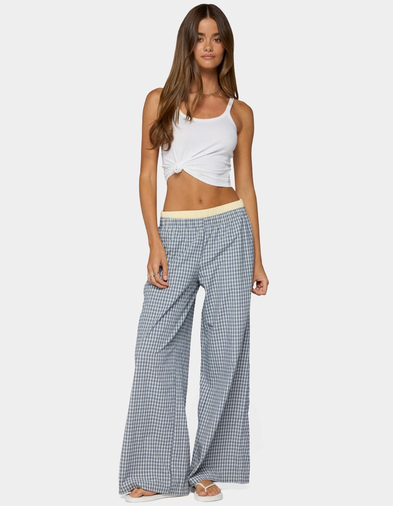 EDIKTED Indya Contrast Plaid Wide Leg Pants image number 3
