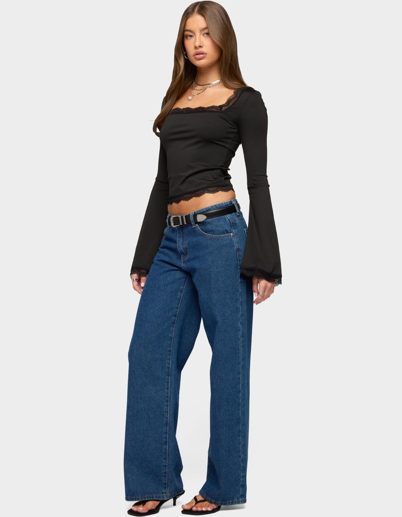 EDIKTED Kailin Lacey Flared Sleeve Top image number 3