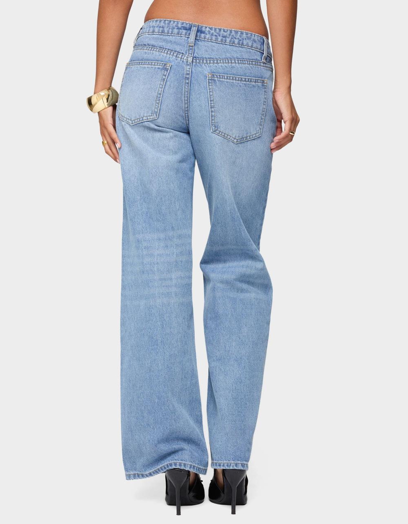 EDIKTED Holly Straight Leg Mid Rise Jeans image number 2