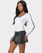 EDIKTED Contrast V-Neck Long Sleeve Tee image number 3