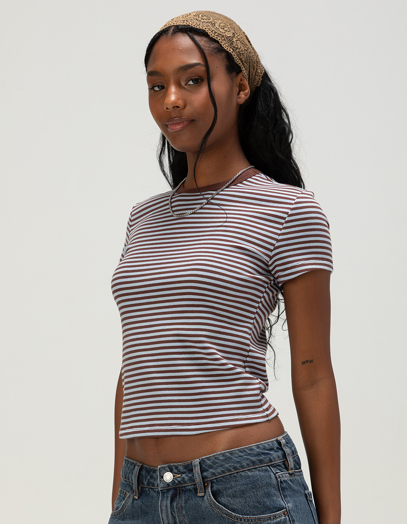 TILLYS Womens Stripe Ringer Tee image number 1